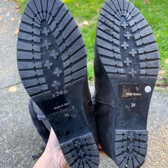 Napoleoni leather over knee wedge boots fur lined made in Italy leather sz 39 - Picture 10 of 11